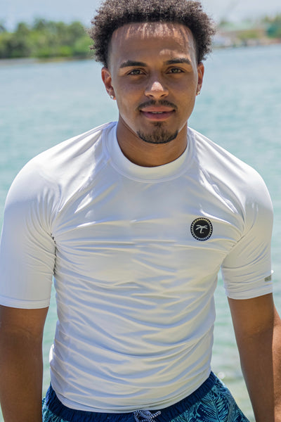 Rash-guard short sleeve white